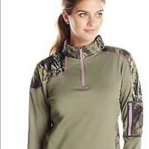 Yukon gear MOSSY OAK CAMO WOMENS 1/4 ZIP TECHNICAL FLEECE …